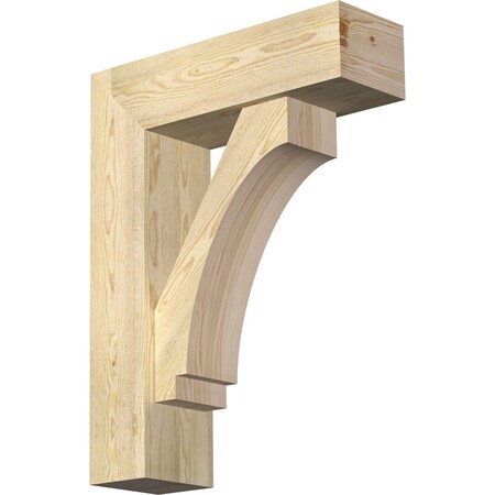 Ekena Millwork Imperial Block Rough Sawn Bracket w/ Offset Brace, Douglas Fir, 8"W x 26"D x 34"H BKT0806X26X34IMP05RDF
